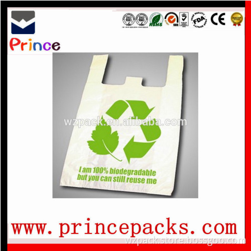 Factory Sale Customized Compostable EPI D2W PLA Corn Starch 100% OXO Biodegradable Plastic T-shirt Bags